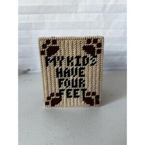 Handmade Tissue Box Cover  My Kids Have Four Feet  Pet Mom-Dad Decor